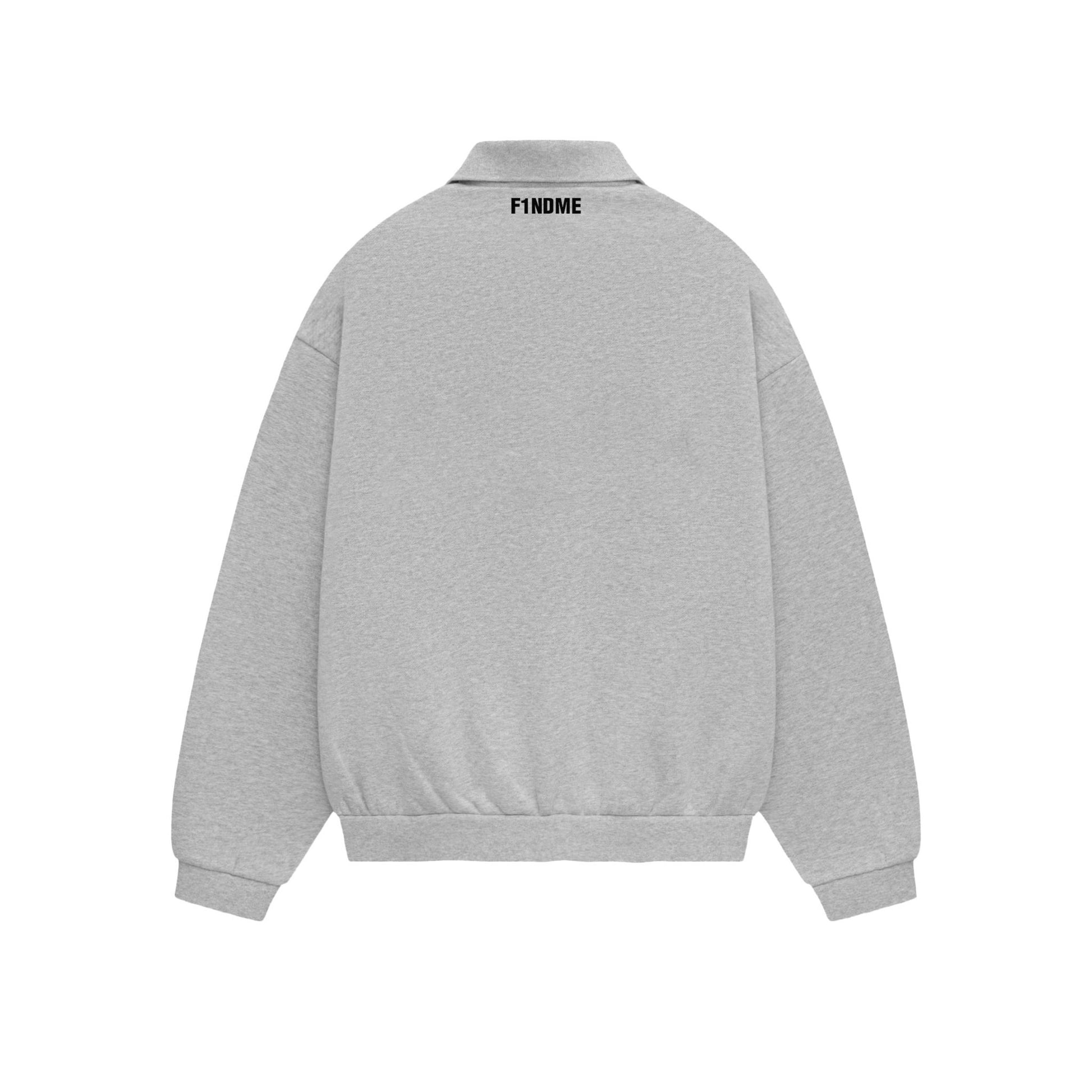 Premium Heavyweight 'Cloud Grey' Polo Crewneck - F1NDME