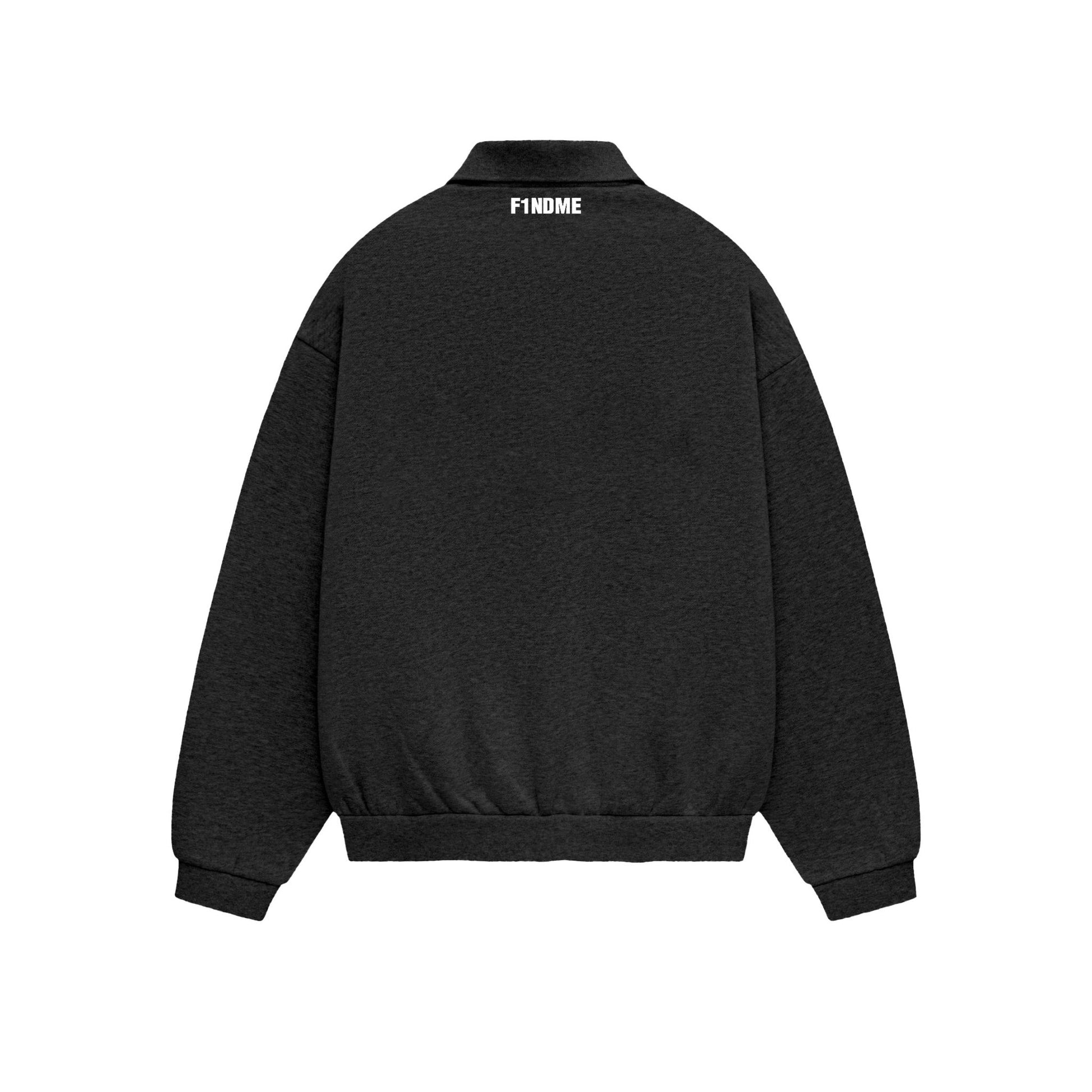 Premium Heavyweight 'Jet Black' Polo Crewneck - F1NDME