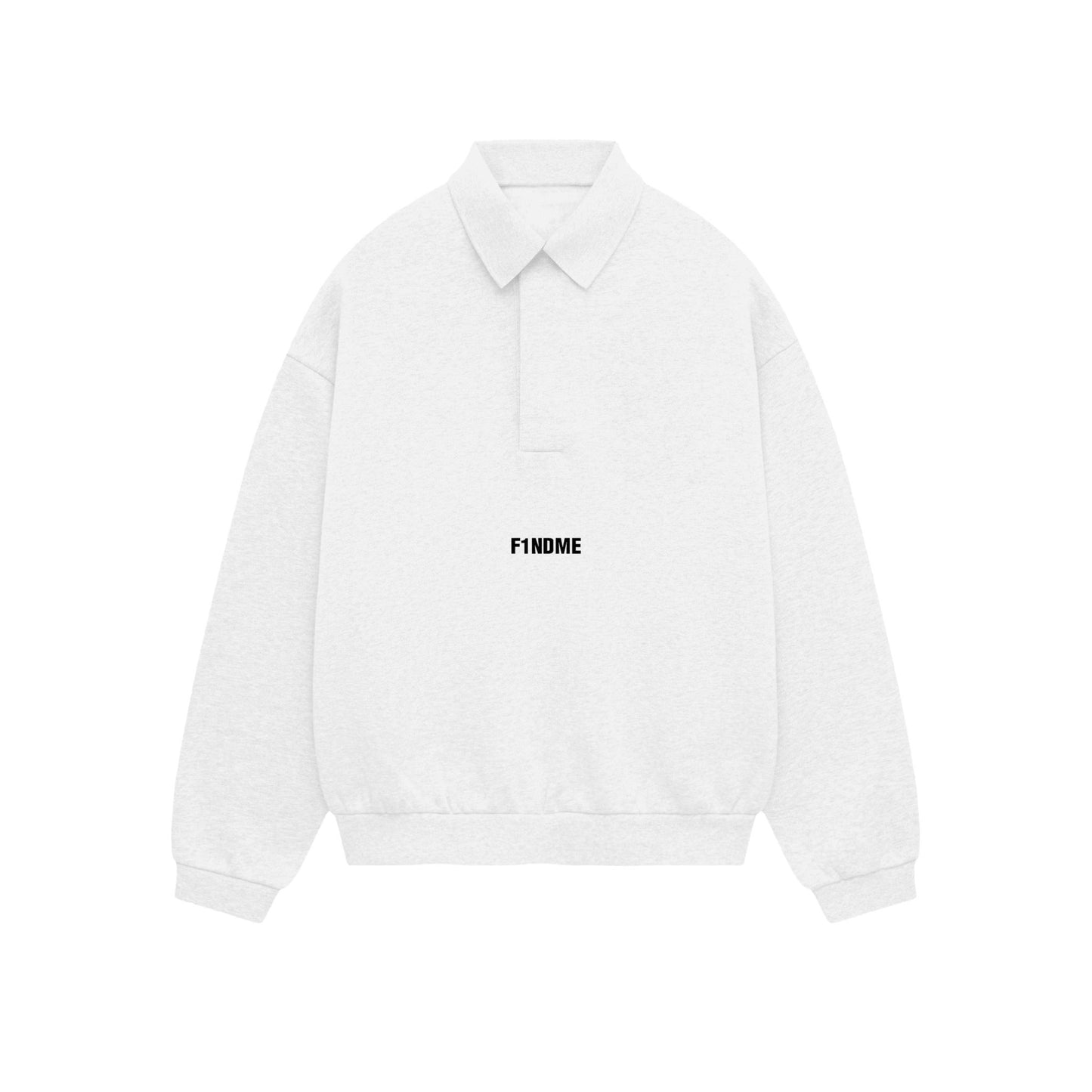 Premium Heavyweight 'Snow White' Polo Crewneck - F1NDME