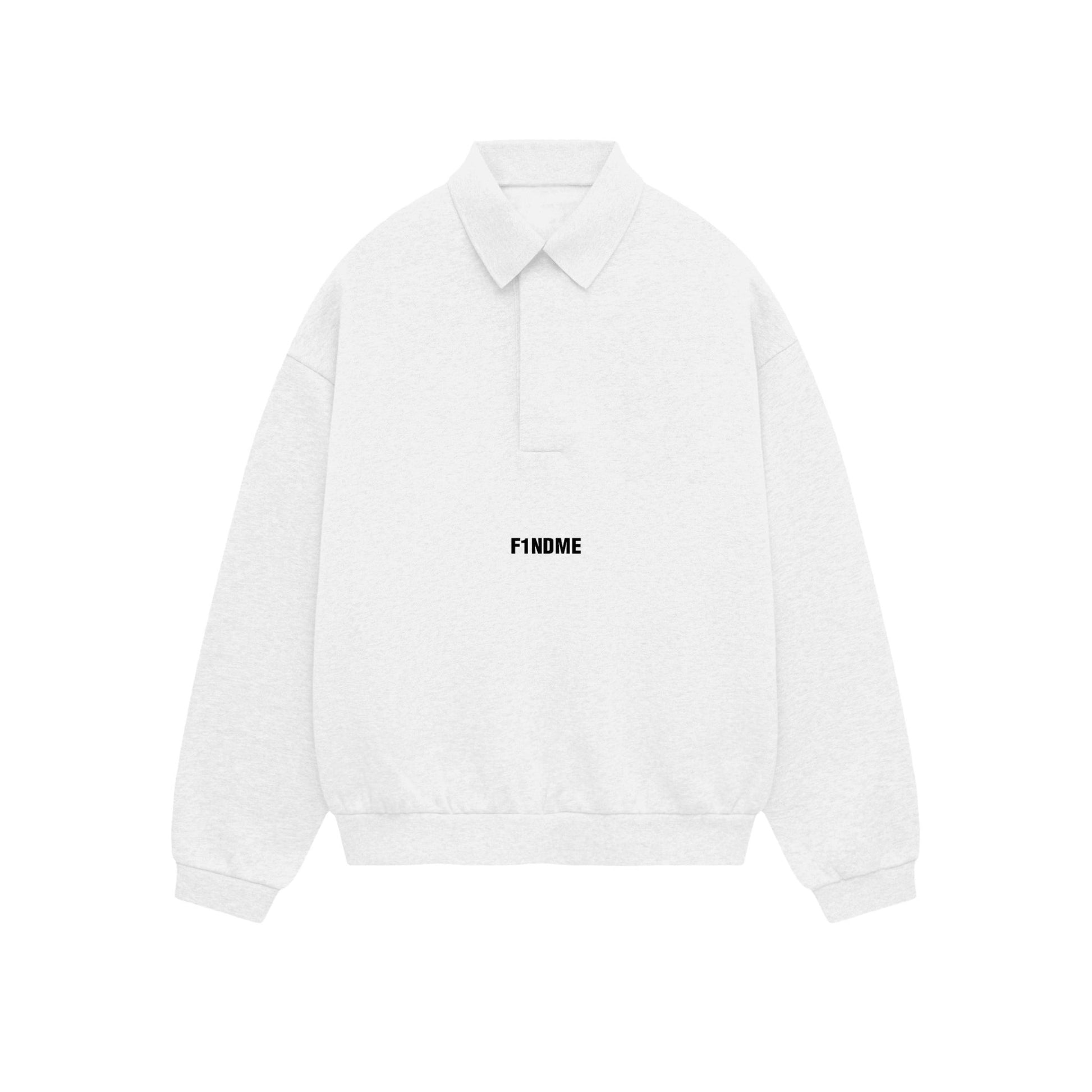 Premium Heavyweight 'Snow White' Polo Crewneck - F1NDME